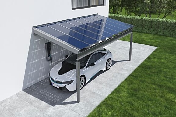 Carport mit Solarzellen