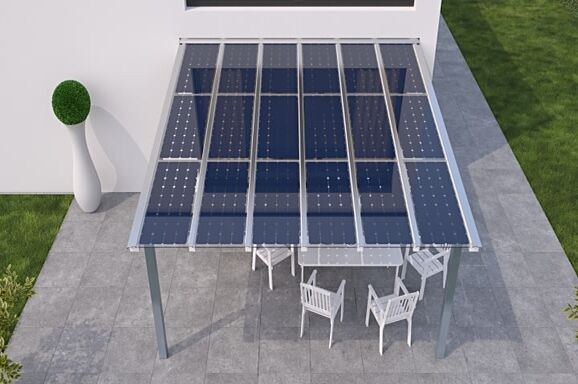 Terrassen Überdachung mit Solarzellen